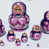Фиолетовая цветочная матрёшка  